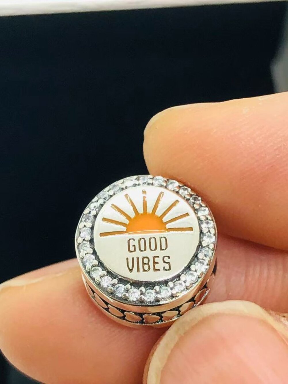 ✨🔥Pandora Good vibes Bead Charm S925 Silver with boX